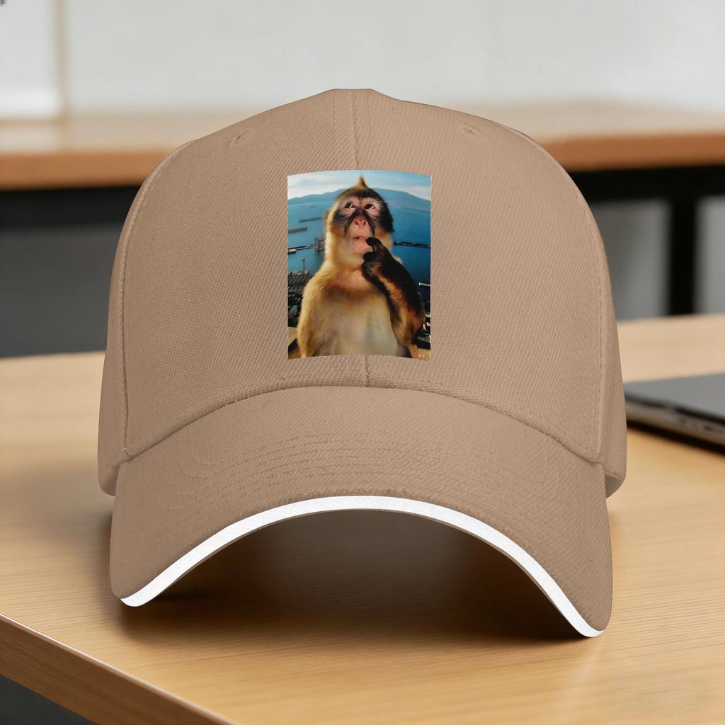 Wait Im Goated Funny Thinking Monkey Baseball Cap FeUnisex Unisex Print Trucker Hat Summer Yk Funny Hunting Camping Baseball Caps