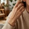 Boho Dainty Zircon Hand Harness for Women Stainless Steel Finger Ring Bracelet Layering Station Chain Summer Jewelry