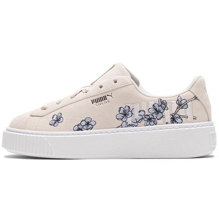 (WMNS) PUMA Platform Floral Flowers Casual Low Tops Skateboarding Shoes Beige Women s 370806-04 EU 35.5