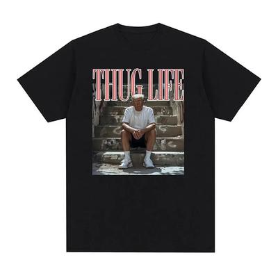 Funny Donald Trump Thug Life Meme Tee Shirt Men's Clothing Fashion Short Sleeve T-shirt Unisex Crewneck 100% Cotton T Shirt T...