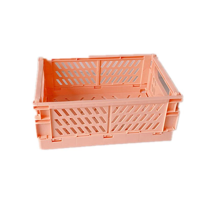 Mini Plastic Storage Box Collapsible Storage Container Desktop Cosmetic Basket
