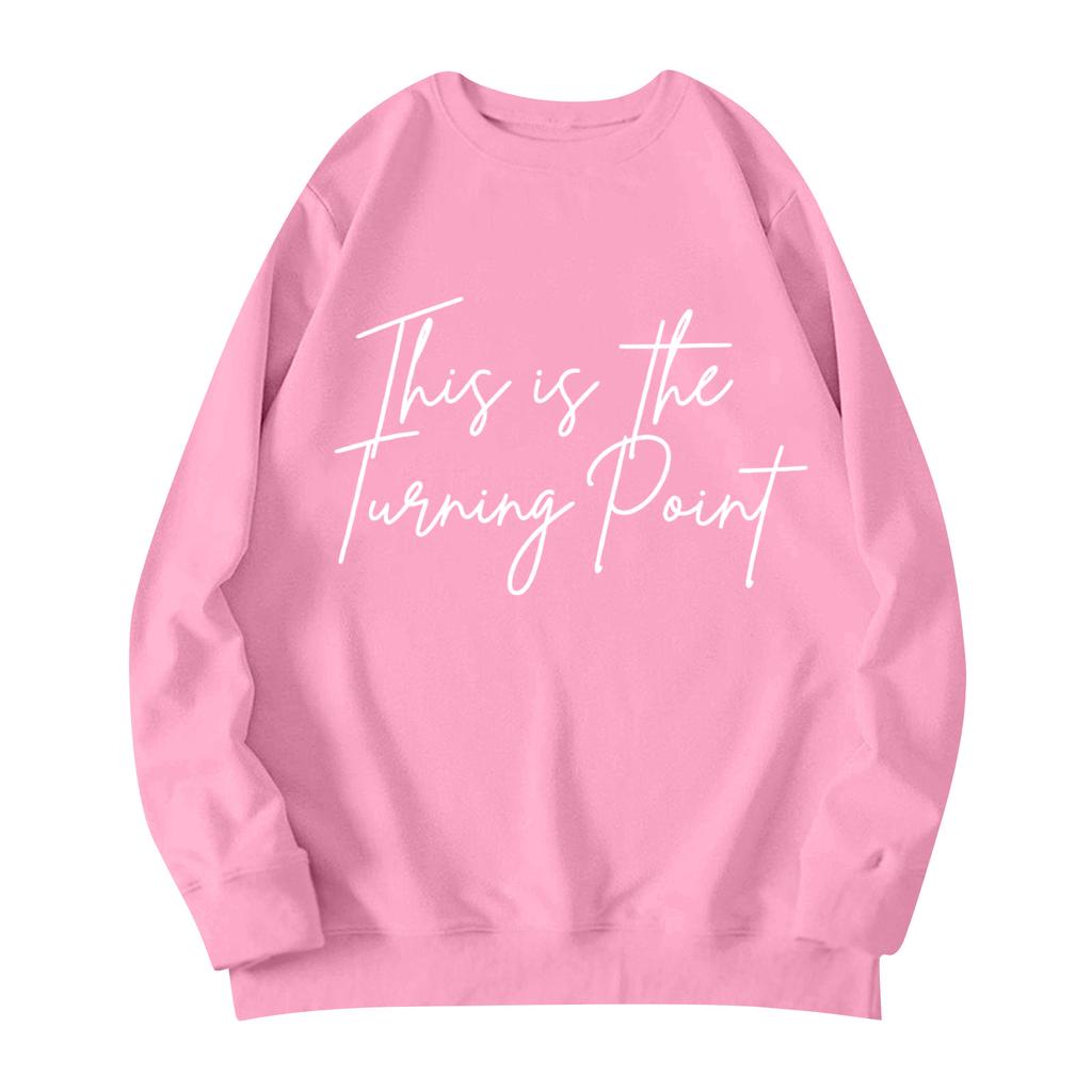 Unisex Printed Round Neck Long Sleeved Loose Fitting Long Sleeved Casual Long Sleeved Top Hoodie
