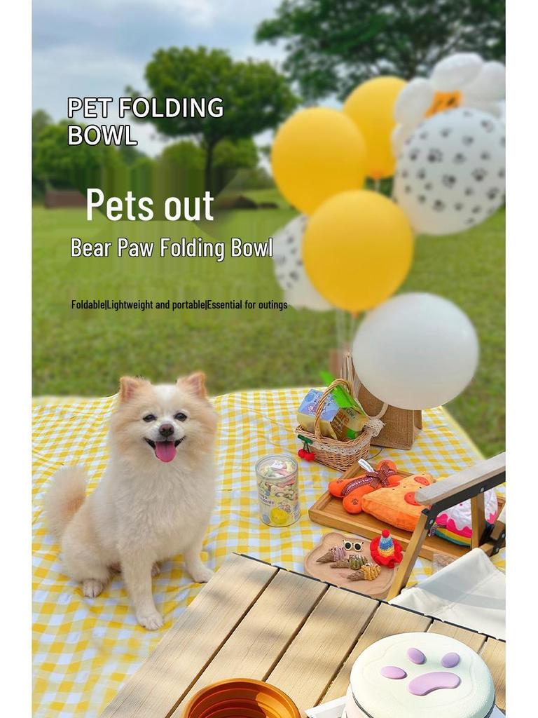 New Foldable Double Dog Bowl: Integrated Design for Outdoor Pet Feeding