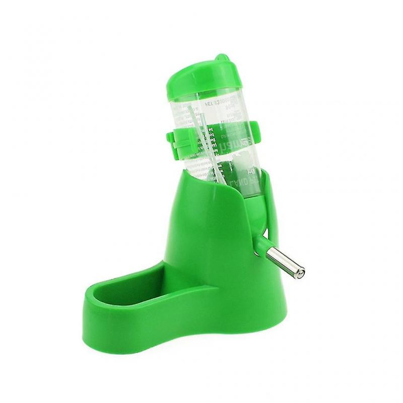 3 In 1 Hamster Water Bottle Holder 80ml Dispenser With Base Hut Small Pet Green