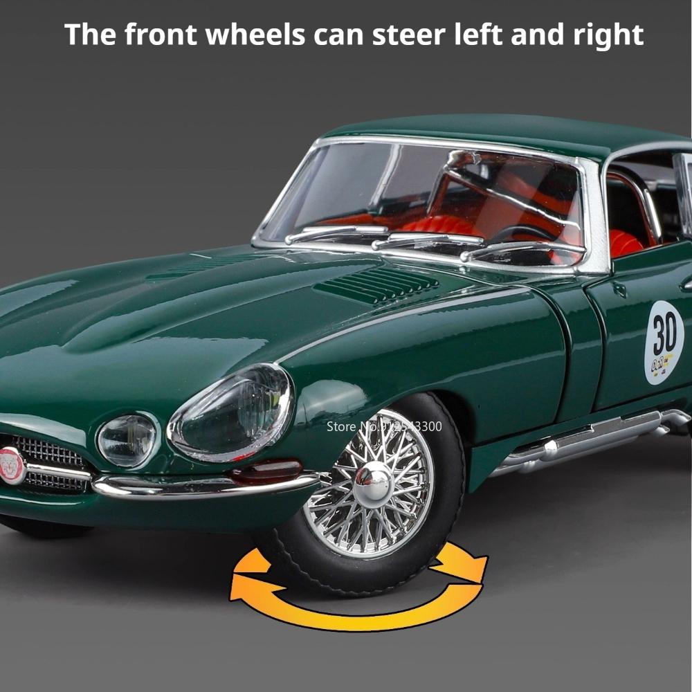 1:24 E-TYPE 300SL Vintage Car Model Toy Doors Opened Light Sound Shock Absorption Miniature Vehicles Birthday Gifts for Kids