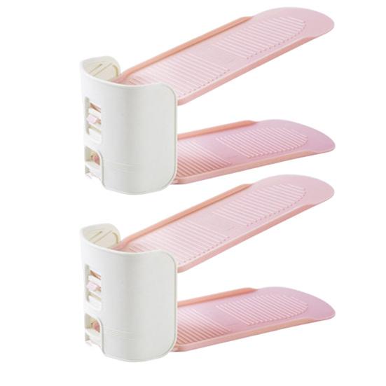 2 шт полка для обуви двухслойная 3-позиционная регулировка противоскользящая штабелируемая съемная конструкция с наклоном органайзер для обуви бытовые принадлежности 3540₽