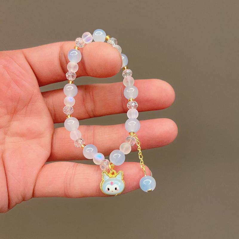Cartoon Cute Sanrio  Bracelet Girls Kawaii Bracelet Creative Hello Kitty Beaded Bracelet Girl Gifts