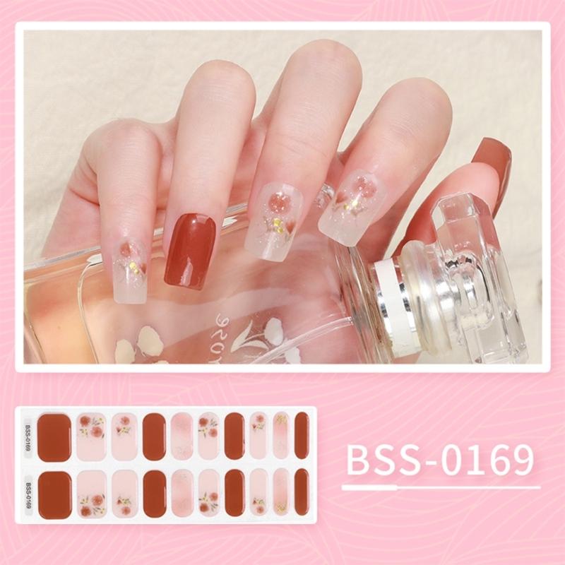 20 Finger Full Wraps Nail Polish Stickers Self-Adhesive Nail Strips Nail Decals Accessories for Women Girls DIY Nail Art