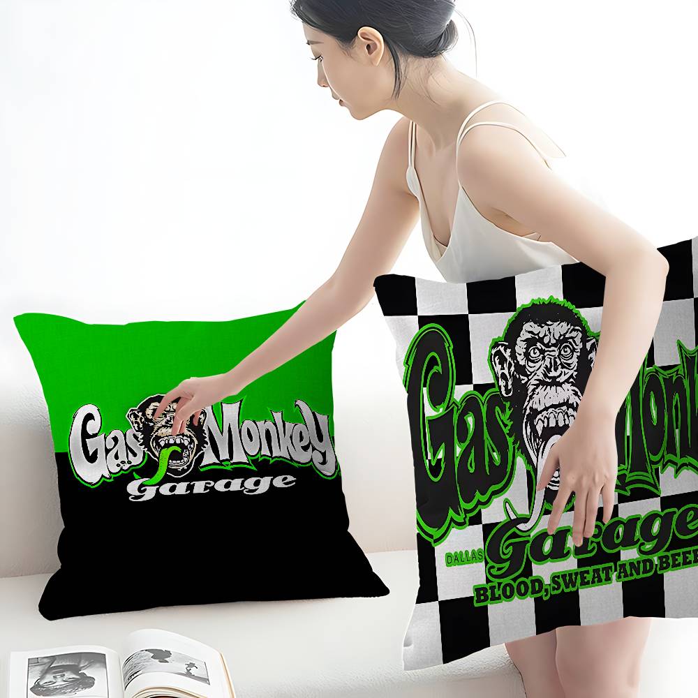 Gas Monkey Garage Logo Personalized Pillow Cover Kids Bedroom Wild Party Decor Pillowcase Kid Birthday Shower Gift