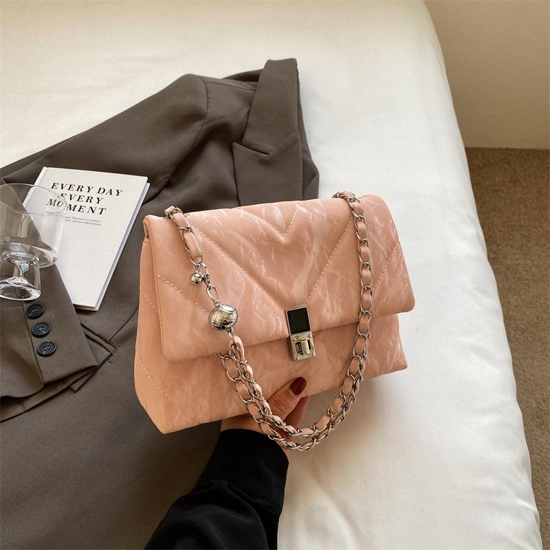 Trendige Retro-Damen-Achseltaschen, neue einfache und modische Ketten-Umhängetaschen, Nischen-Einzel-Schulter-kleine quadratische Taschen