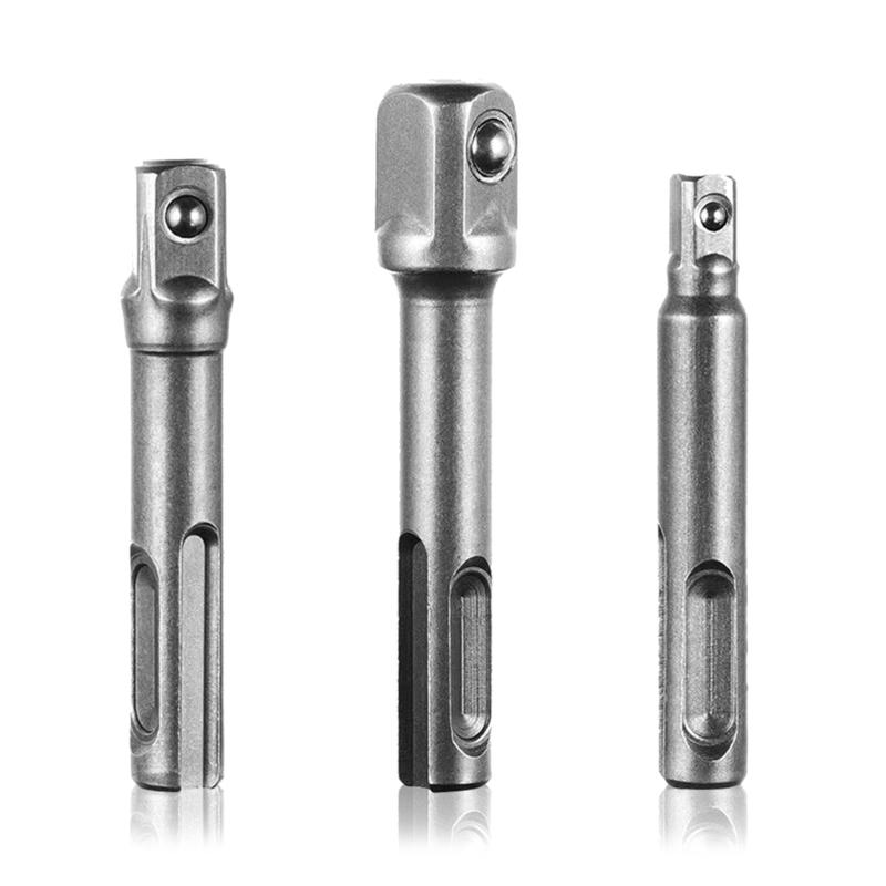 4Pcs Drill Socket Adapter 1/4 3/8 1/2 Nut Driver Socket Hexagonal Shank Extension Socket Adapter For Screwdriver Hand Tool