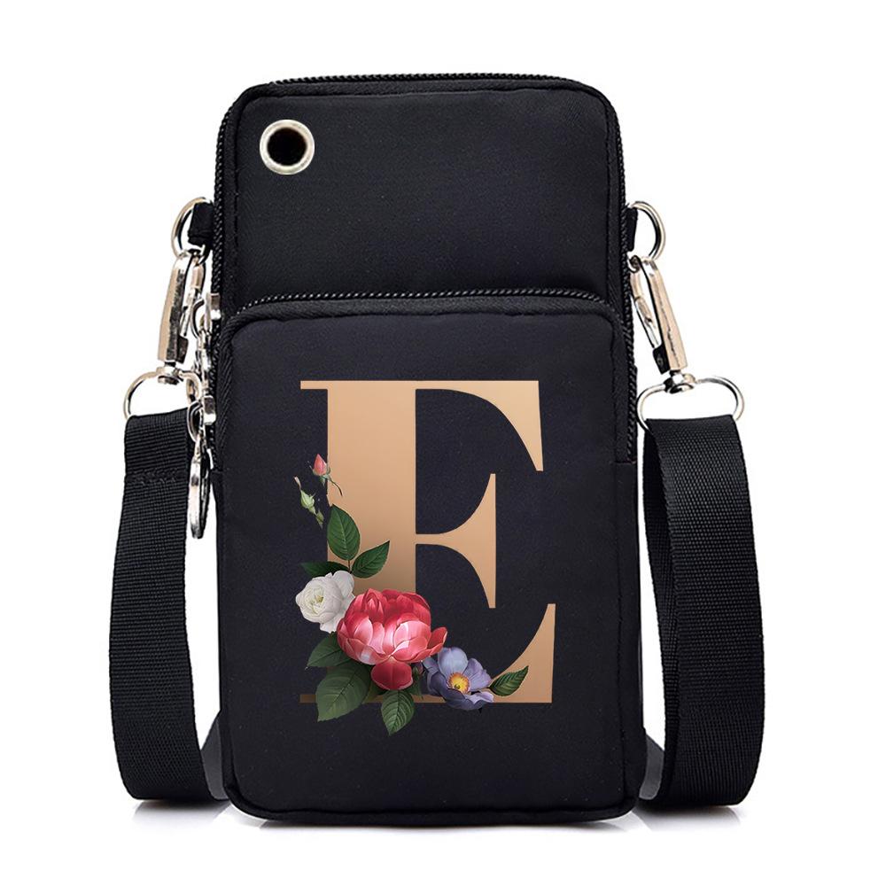 26 letter printed change bag, mobile phone bag to map, light to carry multi-function messenger bag