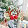 Cute Christmas Elk Ear Hair Clip Women Girl Santa Hairpin Xmas Party Barrettes for Kids Cosplay Headwear Child's Christmas Gift