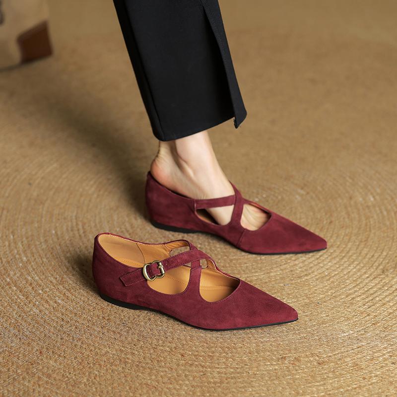 Fashion 2025 New Classic Retro Women Flats Buckles Loafers Suede Quality Metal Decoration Casual Shoes Ladies Fashion Dress Mocasines