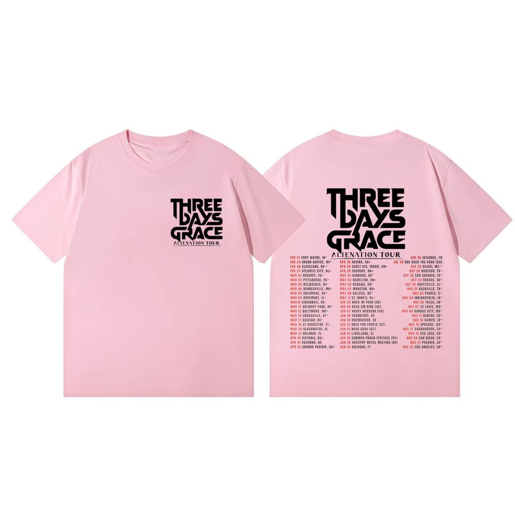 Three Days Grace Alienation Tour 2026 Tshirt Fashion Rock Short Sleeve Tshirts Men Women Casual Oversized Tshirt Streetwear