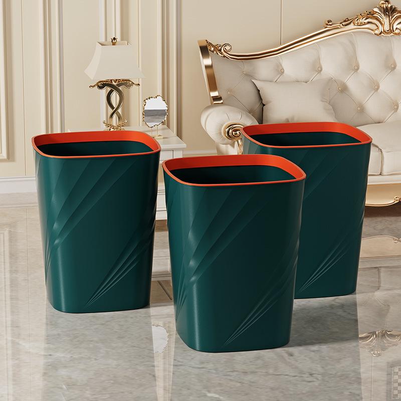 Large Capacity Lidless Trash Can for Home & Office - Suitable for Bathroom, Kitchen, Living Room