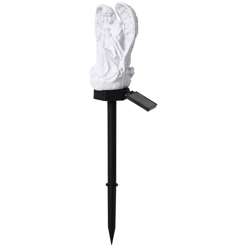 1Pc Solar Angel Lamp Statue Resin Lamp European Decorative Landscape Lamp, Outdoor, Decorative Lawn Floor Lamp