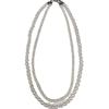 Collana di Perle d'Acqua Dolce Bianche Naturali per Donna Singola o Doppia Strato Gioielli di Moda Varie Misure