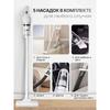 Vertical cordless powerful vacuum cleaner with a lightweight body and battery life up to 60 minutes, white, 2 in 1, for home, computer, car and
