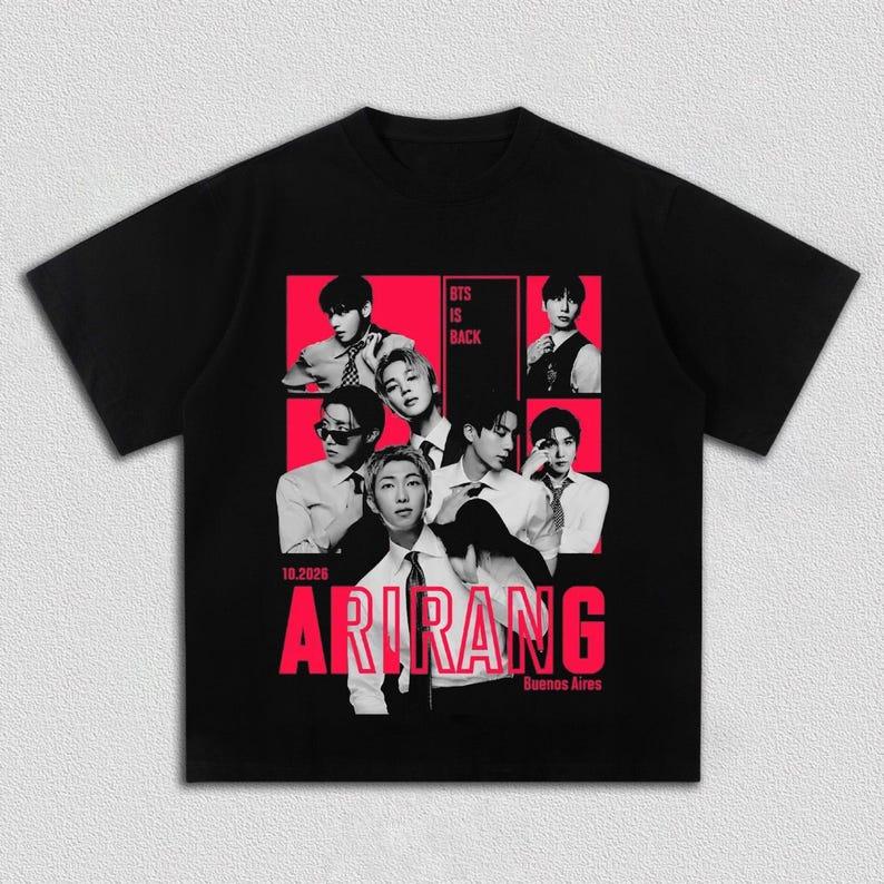 Summer Hot Sale Kpop Group BTS Arirang 2026 T-shirt HIP HOP High Street Men Women Gothic Oversized T-shirt Y2K Harajuku Punk T-shirt