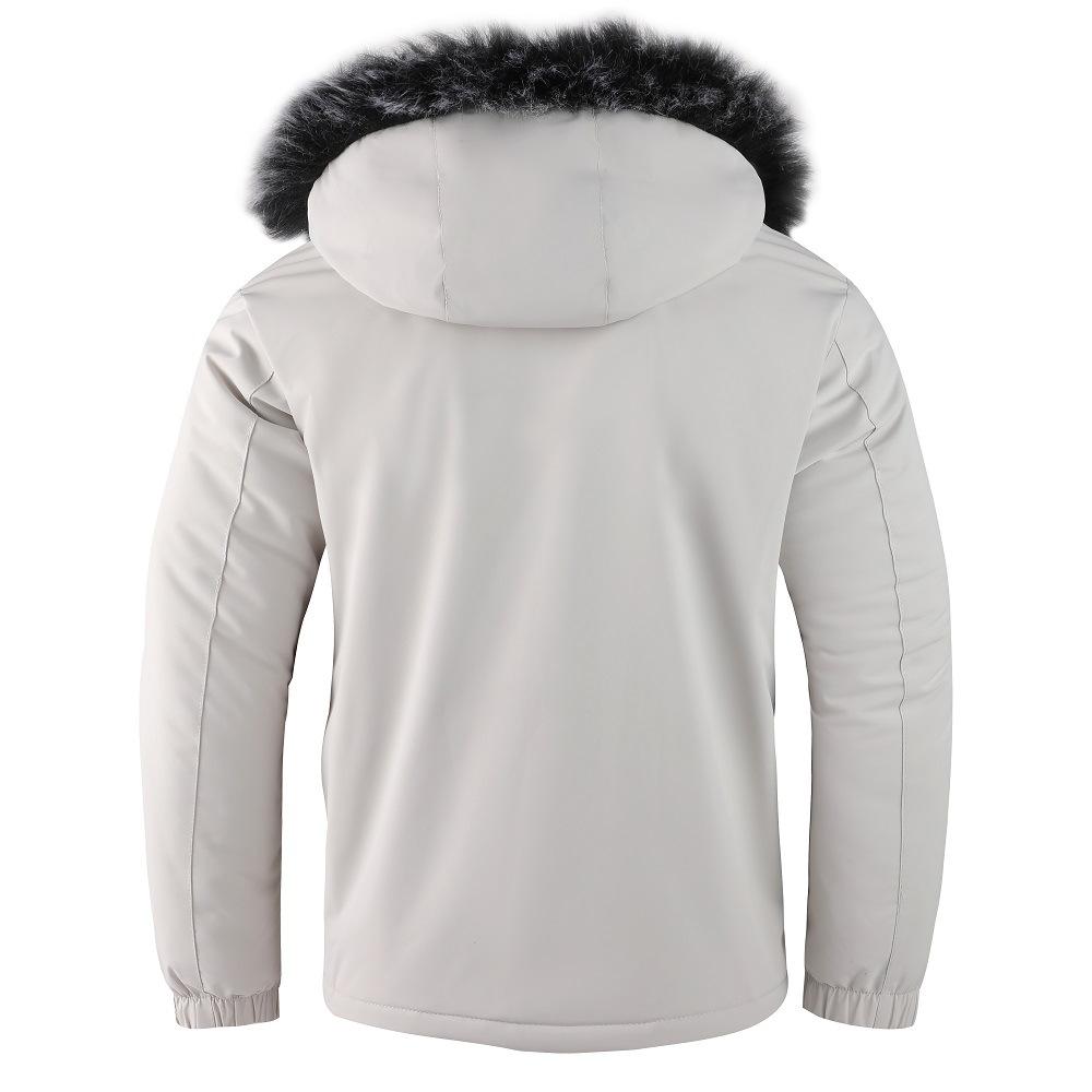 Men's Fur Collar Plus Velvet Thick Coat Jacket Casual Fashion Jacket
