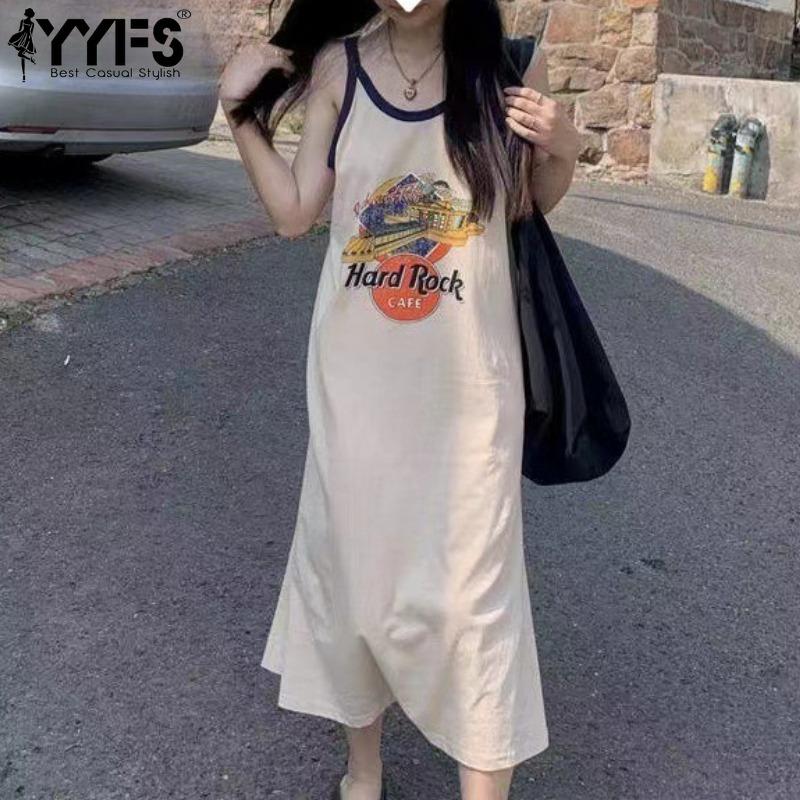 YYFS Kadın Modası Yaz Bahar Kolsuz Askılı Bol Bel Günlük Elbiseler