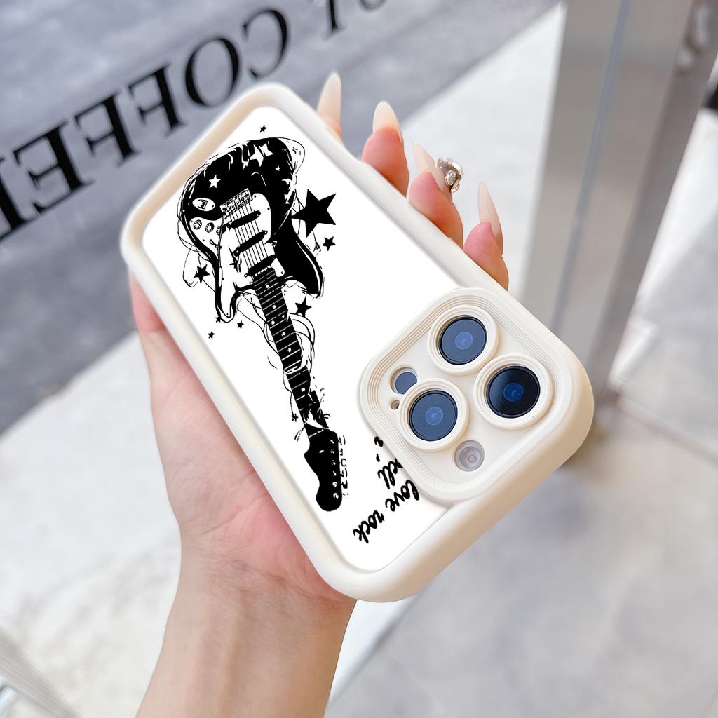 Cool Guitar Pattern Soft TPU Phone Case for iPhone 17 Air 16 15 14 Pro Max Plus 13 12 Mini 8 7 X Xs Back Cover