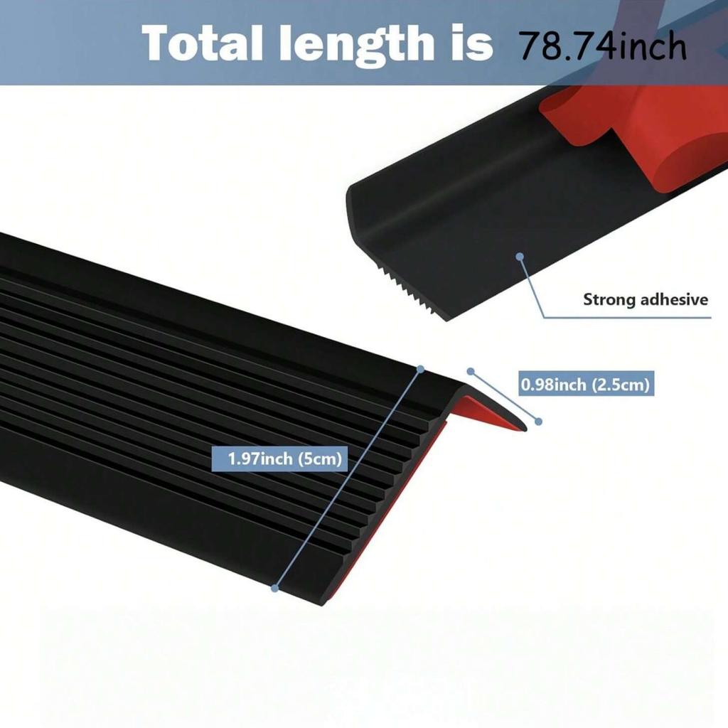 1 Stück 78,74 Zoll Anti-Rutsch-Matte für Treppen Eckschutz Außen-Stufentapes Nasen Anti-Rutsch-Vinyl-Stufen Bodenkantenleiste PVC Sta