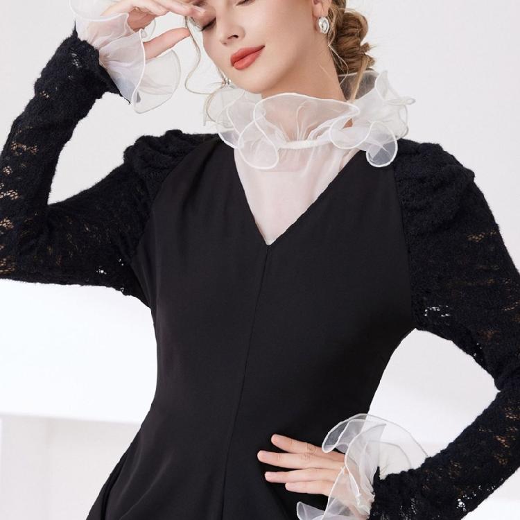 Reusable Fashion Collar Insert Delicate Lace Trim Polyester Layered Neckline Accessory For Various Clothing Styles