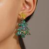 2 Pcs Novel Christmas Tree Stud Earrings All-matched Temperament Sequins Stud Earrings Multicolour Rainbow Earrings
