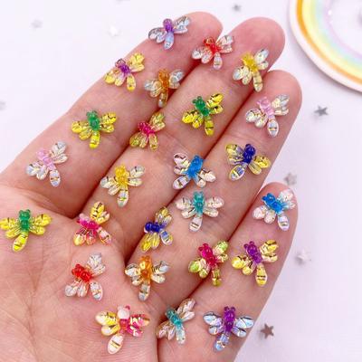 50 adet Reçine Kawaii Mini Kristal Renkli Yusufçuk Sanat Çivi Flatback Taklidi Aplikler DIY Düğün Karalama Defteri Moda Küpe Dekor Aksesuarları