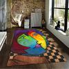 Abstract Multicolor Face Art suitable as a non-slip mat for the living room or bedroom sofa