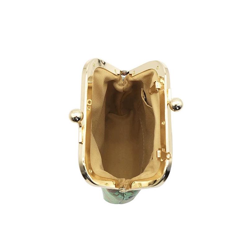 Chinese Style Mulberry Silk Kiss Lock Phone Bag - Ethnic Beaded Crossbody for Hanfu & Qipao