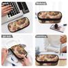 Pencil Bag Lightweight Durable 300D Polyester Smooth Zipper with Main Storage Mesh Pocket and Organized Pen Holders for Students