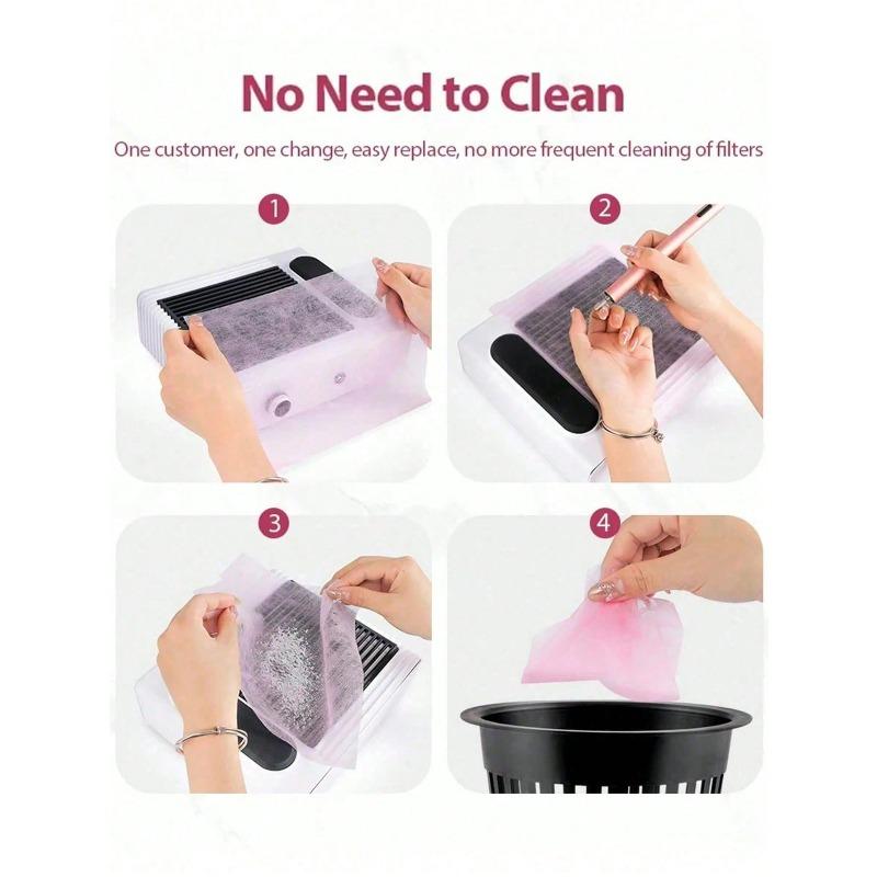 100pcs Disposable Nail Dust Collector Filter Paper, Suitable For Nail Dust Collector, Portable Non-Woven Nail Paper, For Professional Nail Salon