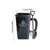 Funny Trash Can Shaped Mug with shovel shaped spoon, Creative Ceramic Trash Can-shaped Coffee Mug, Breakfast Cup Microwave Safe