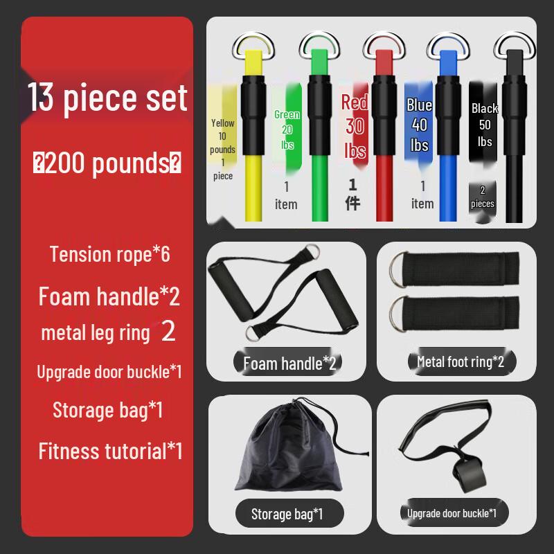 

Junshi 13-Piece Resistance Band Training Kit