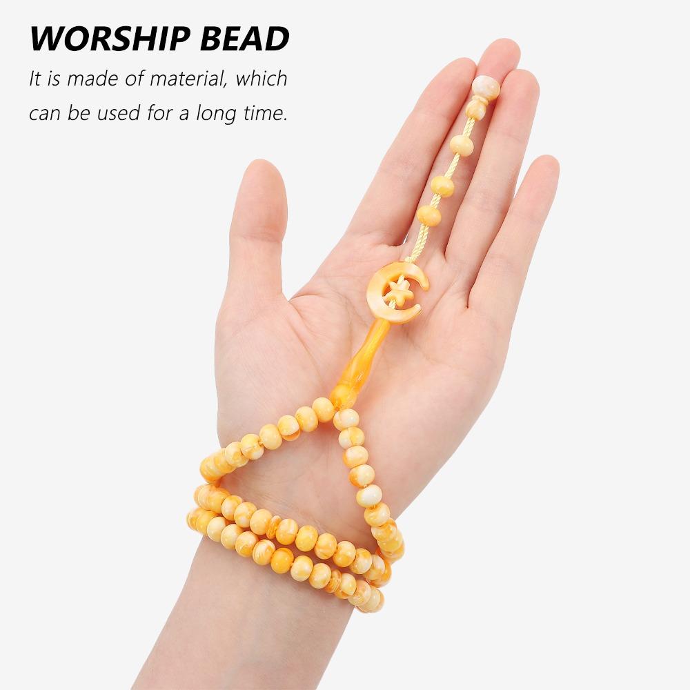 2pcs Engraved Prayer Beads Muslim Islam Necklace New Islamic Prayer Rosary Bead