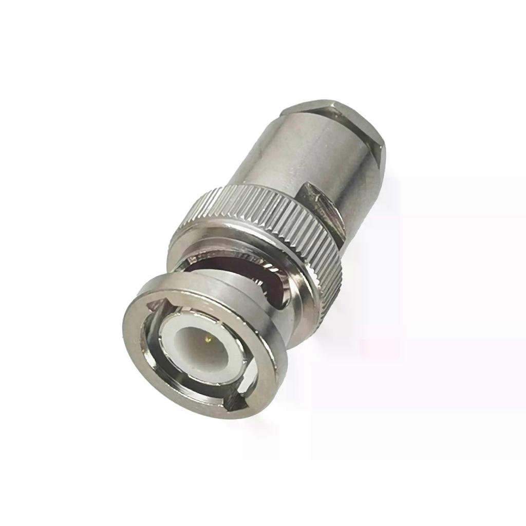 1Pcs Connector BNC Male plug Clamp RG58 RG142 LMR195 RG400 Cable RF Adapter Coaxial High Quanlity 50ohm Brass,zxl