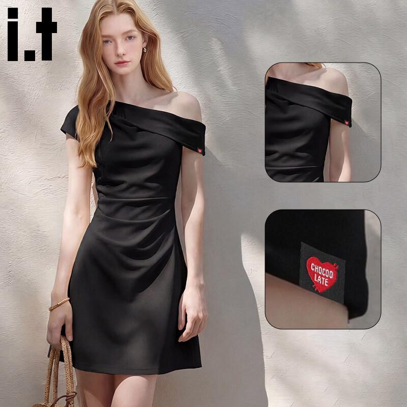 CHOCOOLATEit French Style Off-Shoulder Satin Mini Dress M