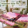 Crystal Velvet Square Rug Custom NameMinecraft Pattern Non Slip Home Floor Decor Rug