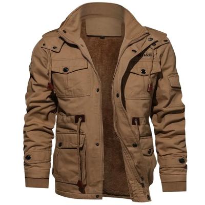 Winter Fleecejacke Herren Casual Dicker Thermomantel Army Pilotenjacken Air Force Cargo Outwear Kapuzenjacke Herrenbekleidung