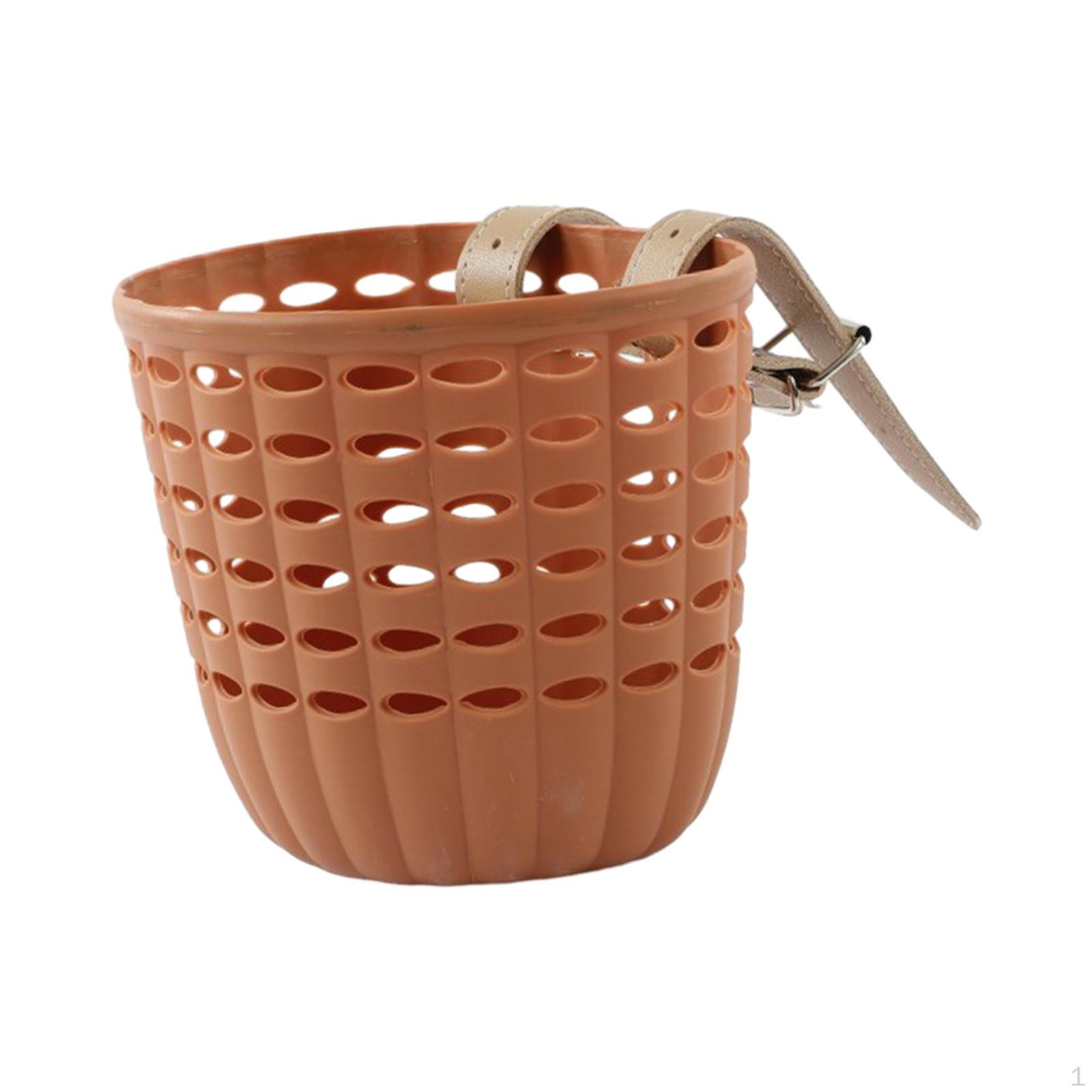 

Велосипедная корзина для мальчиков и девочек. Аксессуар. Легко устанавливается. Небольшой передний декоративный руль. коричневый