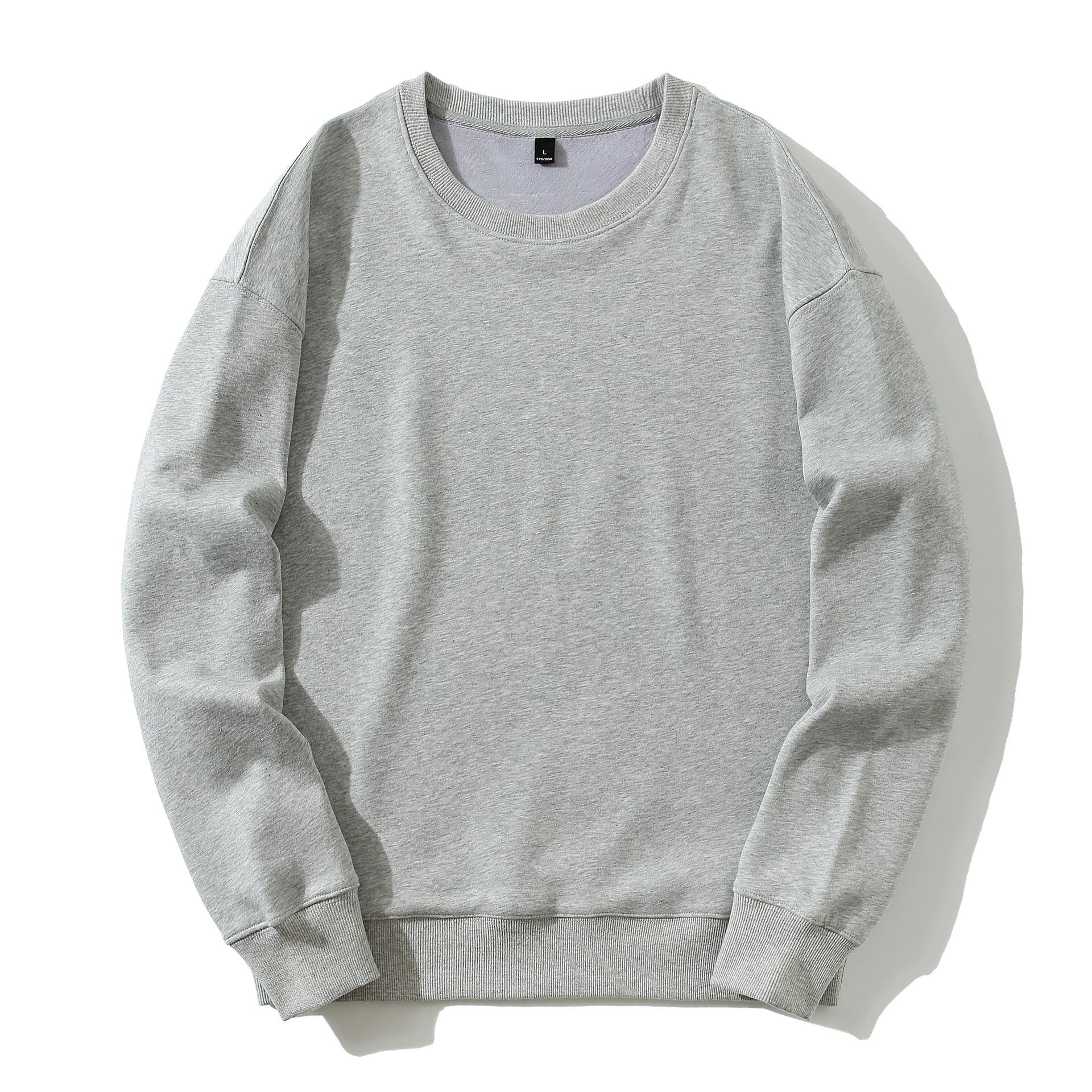 Unisex Heavyweight 600G Silver Fox Velvet Fleece-Lined Round Neck Sweatshirt - Versatile Loose Fit 2XL