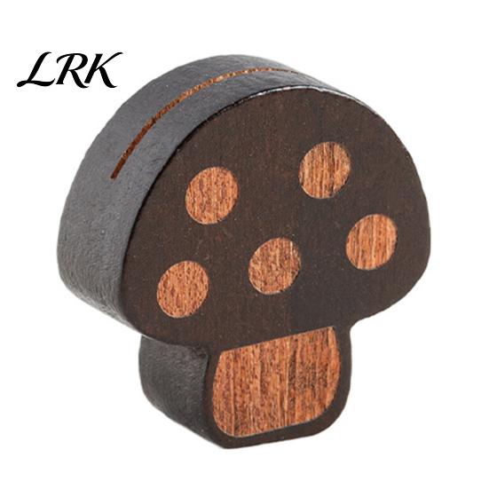 Wooden Card Holder Mushroom Place Holder, Mini Hedgehog Table Number Solid Wood Photo Clip Farmhouse Note Picture for Home Office