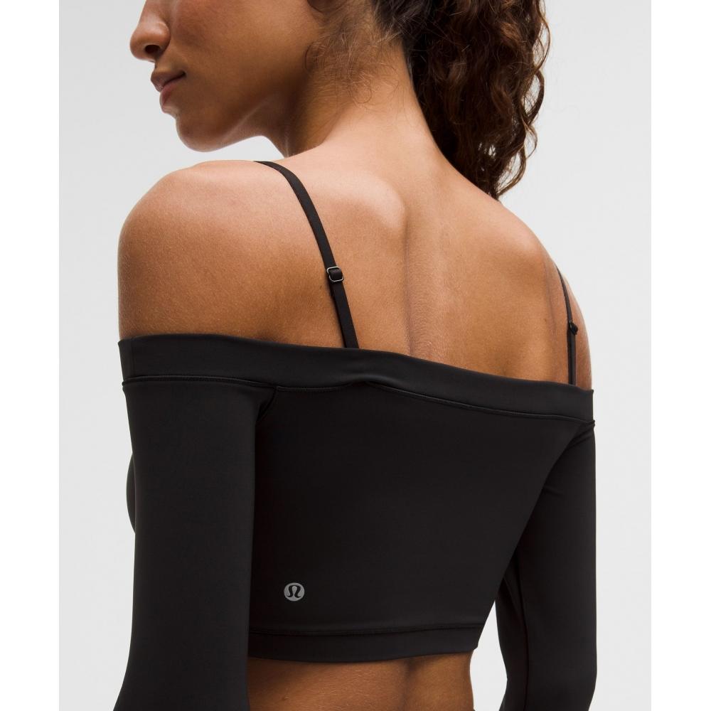 Lululemon Wunder Train Off Shoulder Long Sleeve Shirt Black