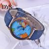Creative World Map Plane Ceas de mână unisex Pointer Quartz No Numbers Party