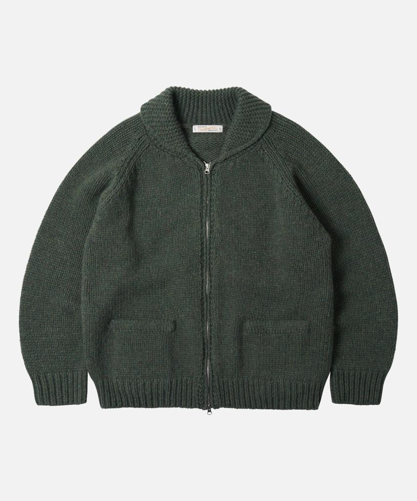Frizmworks Heavy Cowichan Zip Up Cardigan _ Forest Green