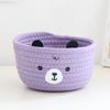 Sturdy Handwoven Cotton Rope Storage Basket with Adorable Pandas Designs Portable for Household Use Organization Items