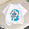 Doraemons Series Boys Girls Short Sleeve Top Summer Hot Cartoon T-shirt Cute Kids Base Clothes O-neck Funny Birthday Gift